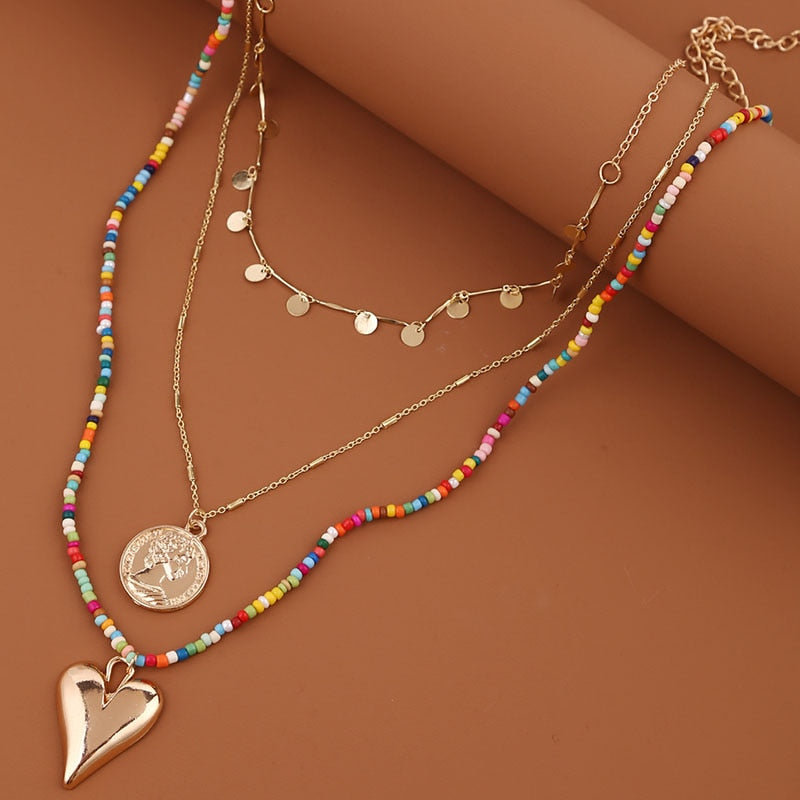 Bohemian Multicolor Beaded Necklaces