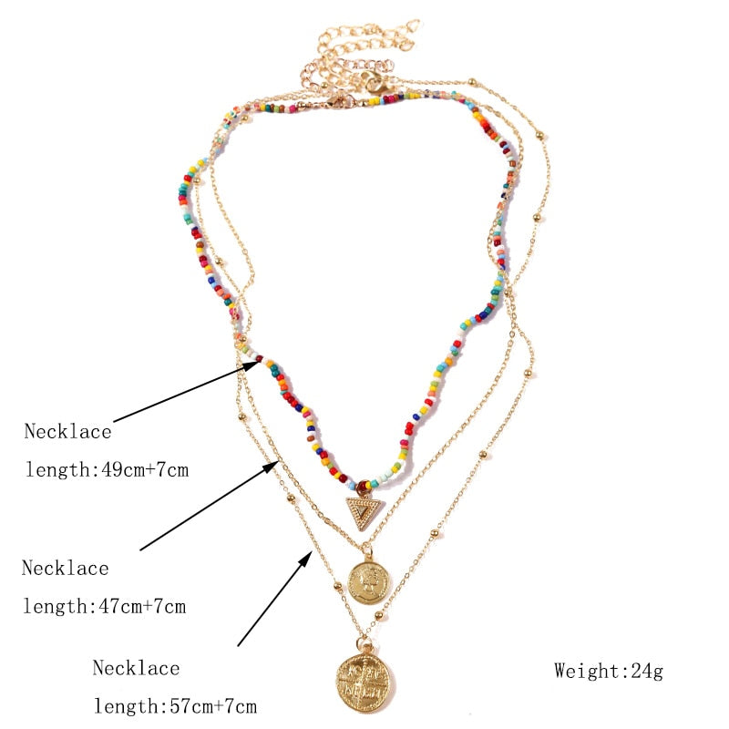 Bohemian Multicolor Beaded Necklaces