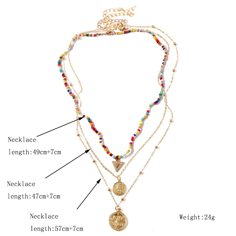 Bohemian Multicolor Beaded Necklaces