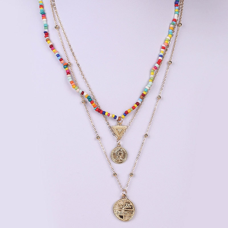 Bohemian Multicolor Beaded Necklaces