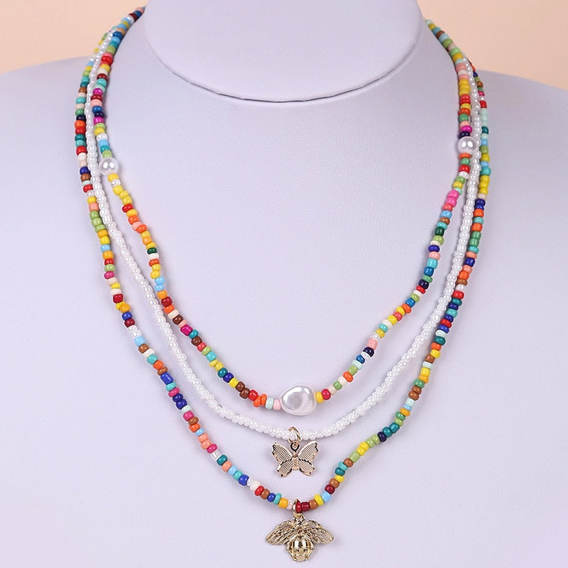 Bohemian Multicolor Beaded Necklaces