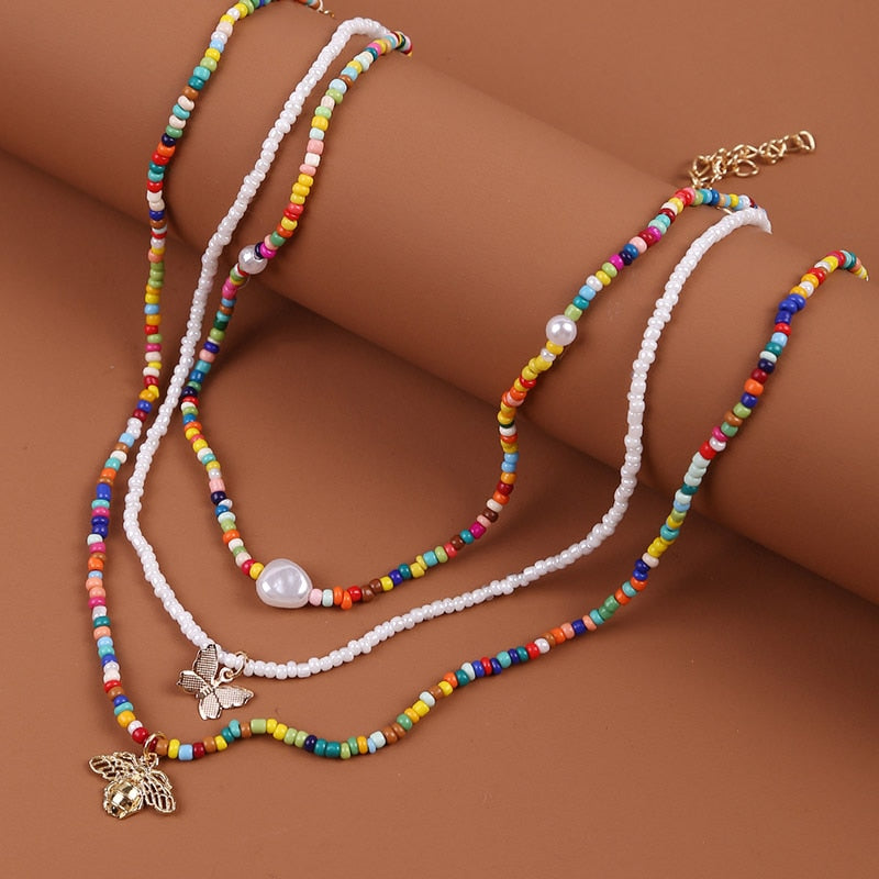Bohemian Multicolor Beaded Necklaces