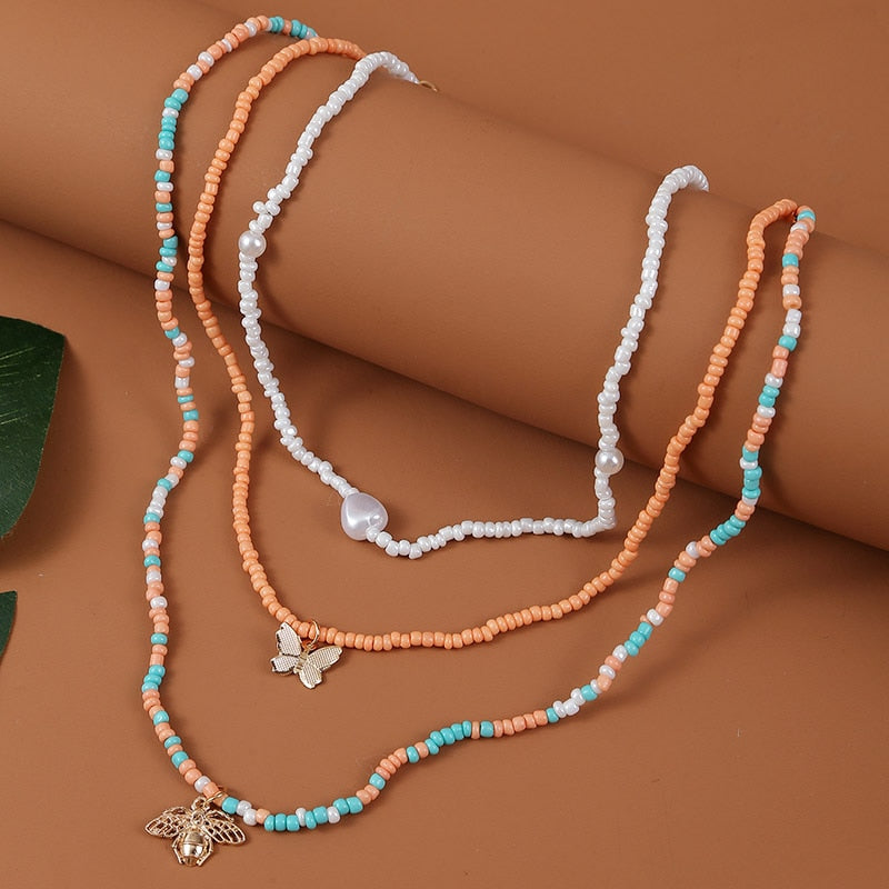 Bohemian Multicolor Beaded Necklaces