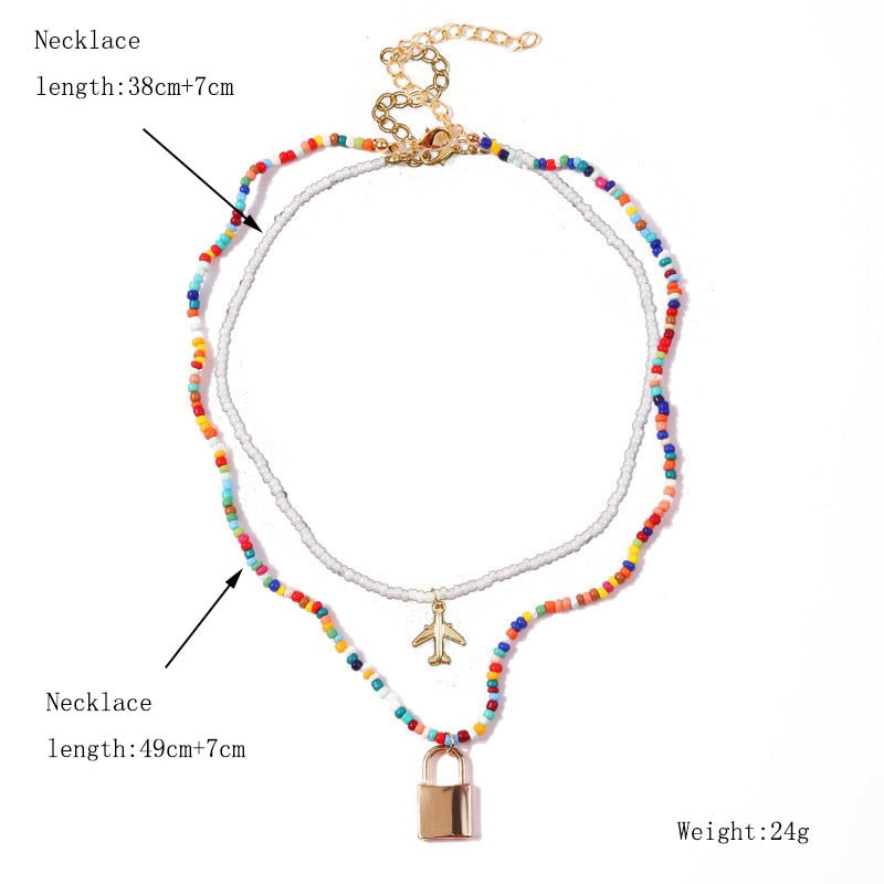 Bohemian Multicolor Beaded Necklaces