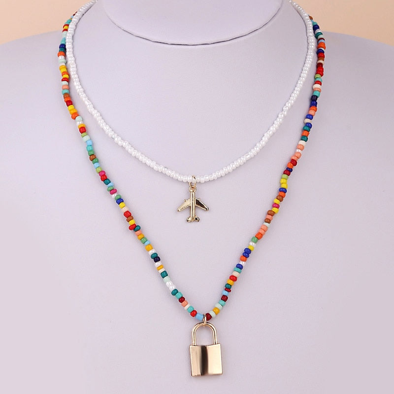 Bohemian Multicolor Beaded Necklaces