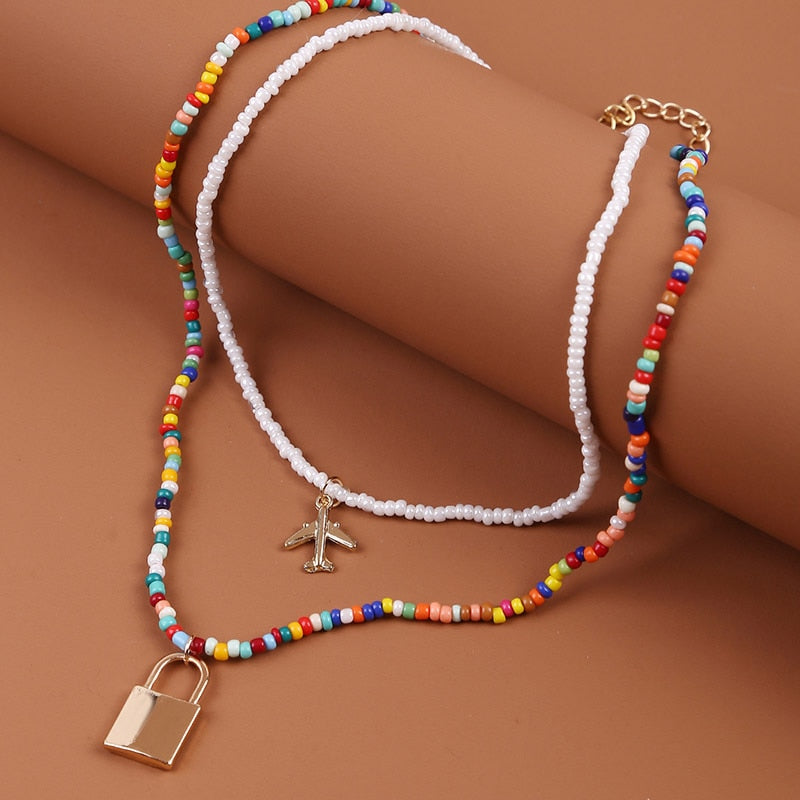 Bohemian Multicolor Beaded Necklaces