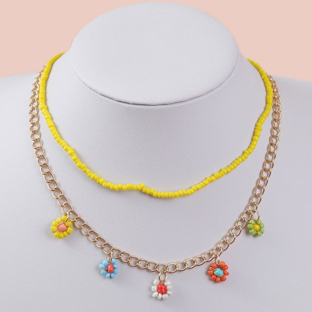 Bohemian Multicolor Beaded Necklaces