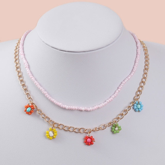 Bohemian Multicolor Beaded Necklaces