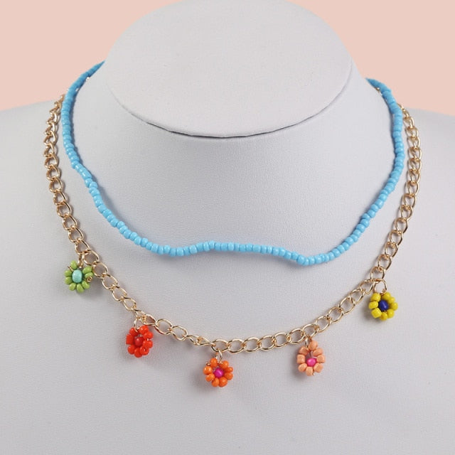 Bohemian Multicolor Beaded Necklaces