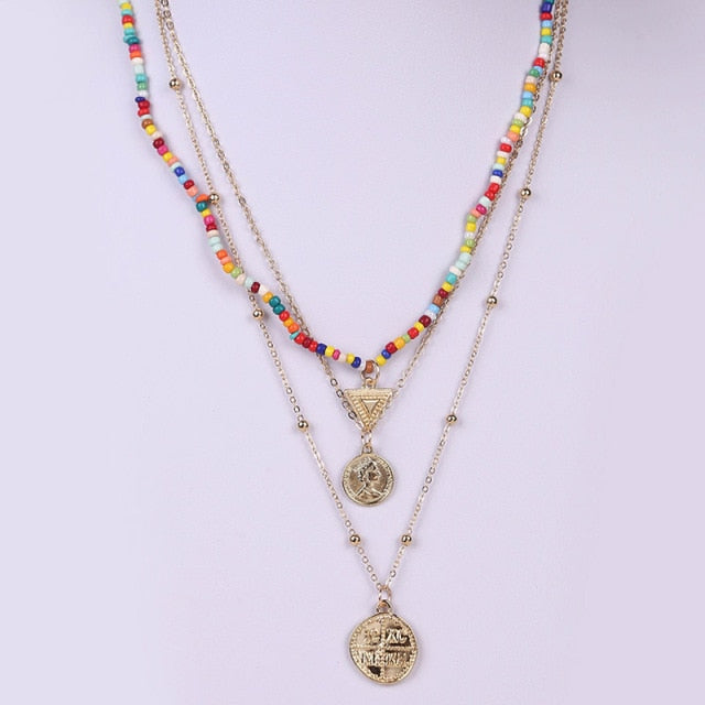 Bohemian Multicolor Beaded Necklaces