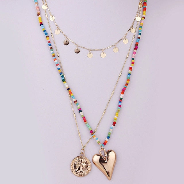 Bohemian Multicolor Beaded Necklaces