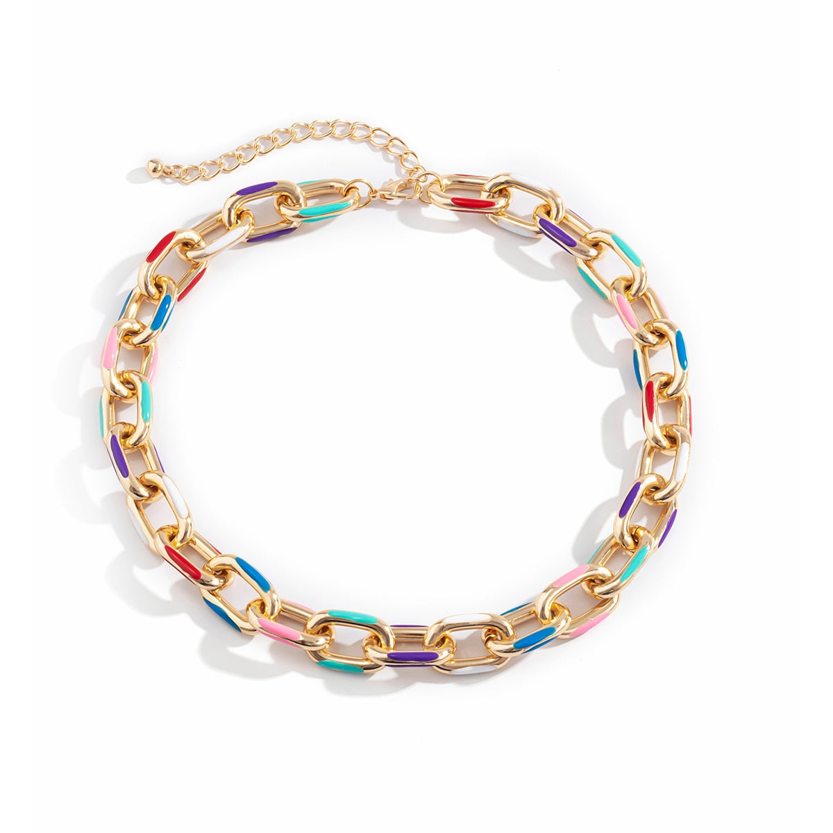 Z Punk Chunky Thick Aluminium Curb Chain Choker Necklace