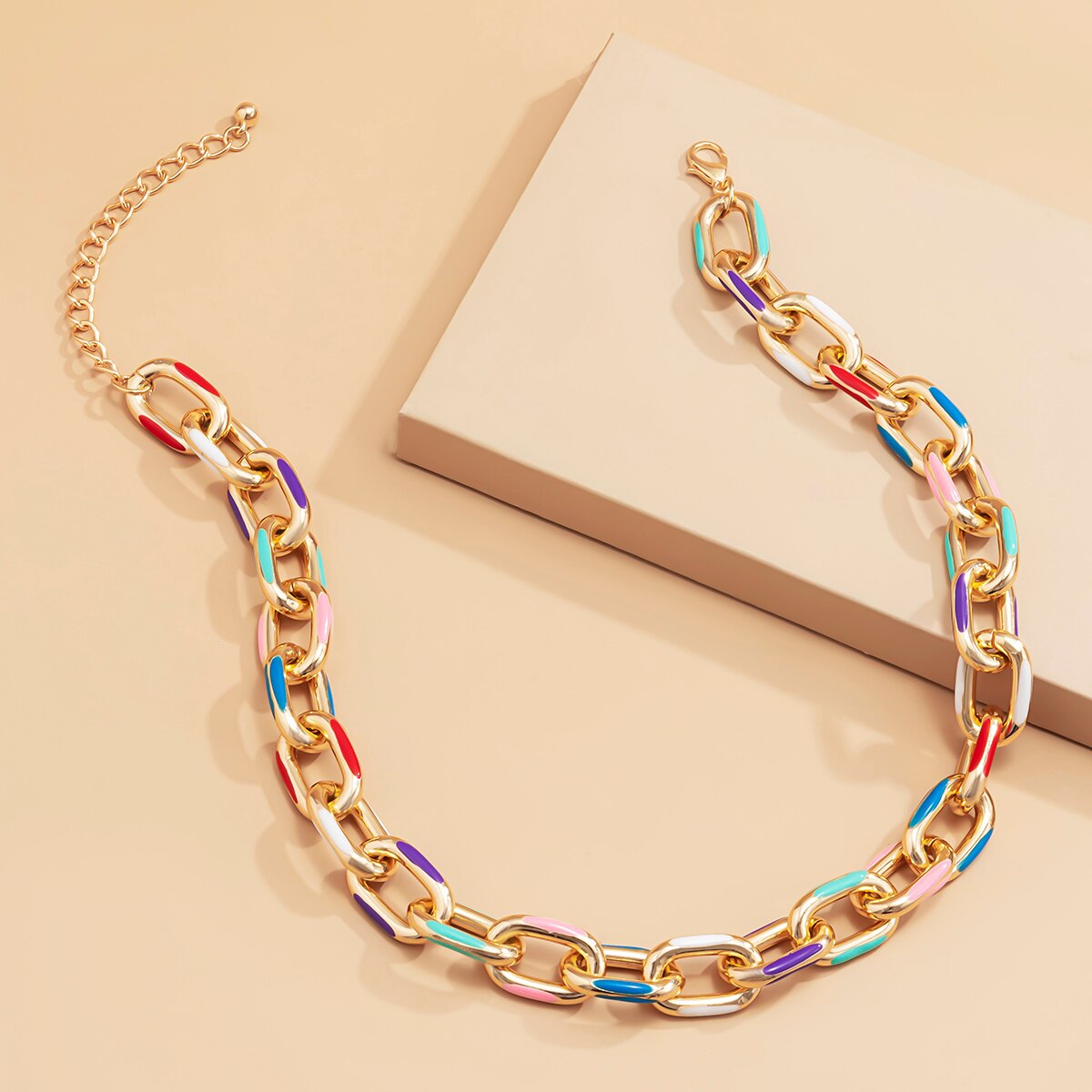 Z Punk Chunky Thick Aluminium Curb Chain Choker Necklace