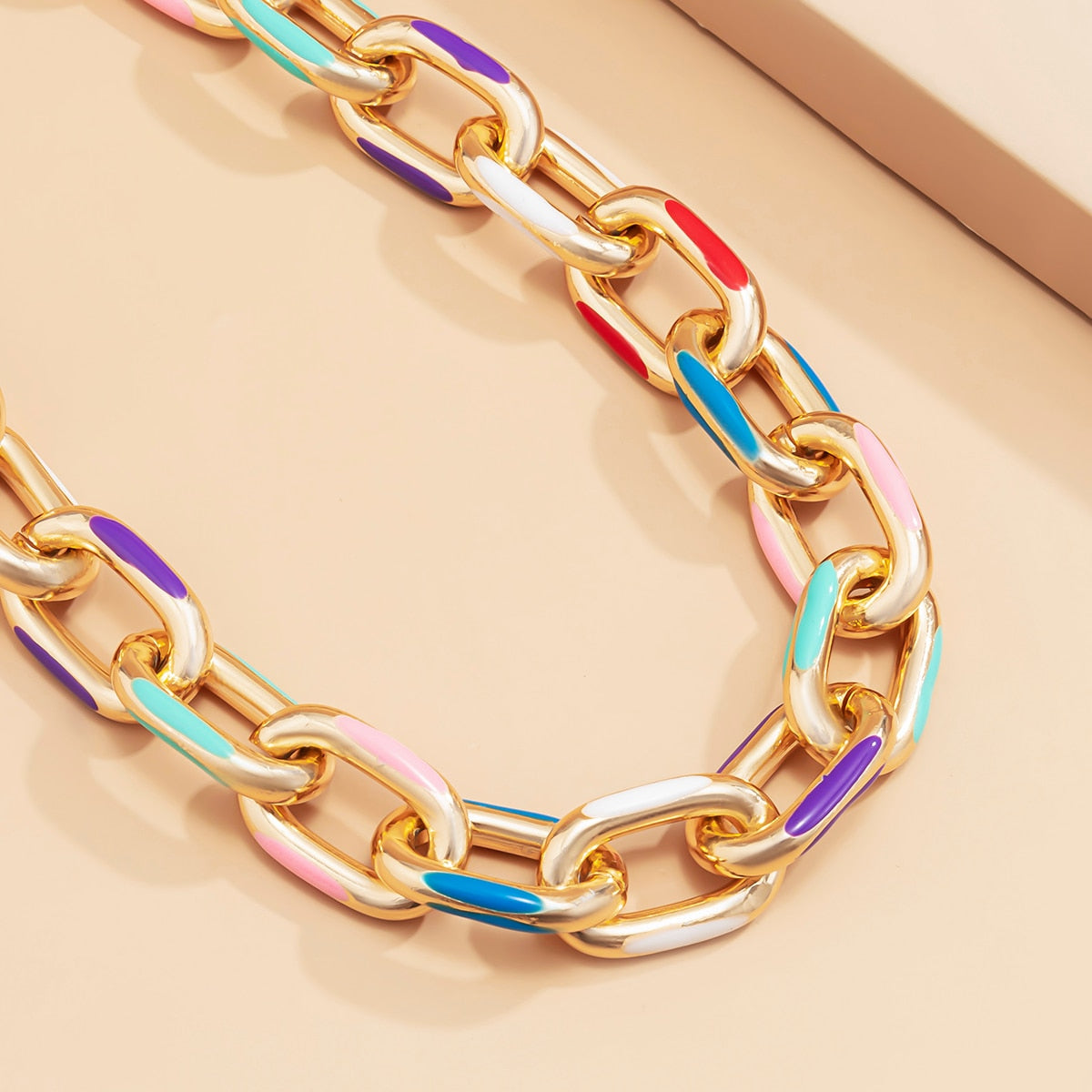 Z Punk Chunky Thick Aluminium Curb Chain Choker Necklace