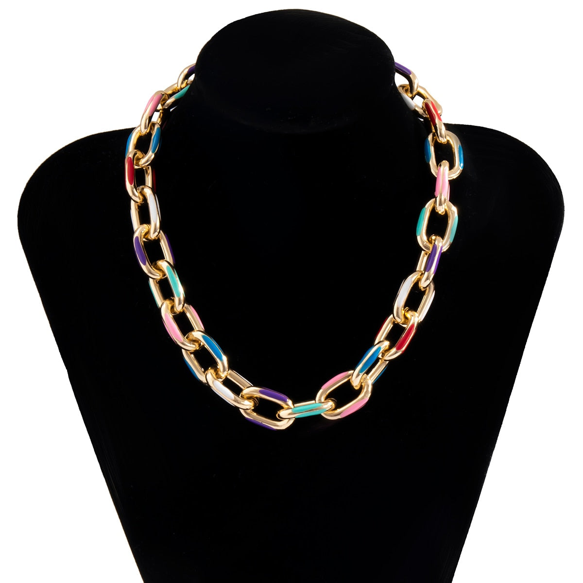 Z Punk Chunky Thick Aluminium Curb Chain Choker Necklace