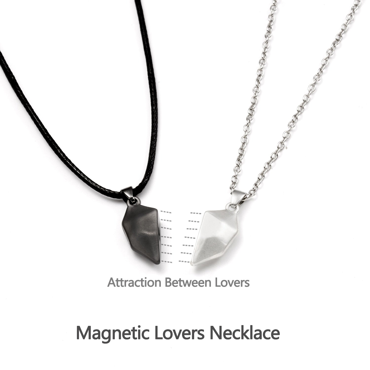 Magnetic  Astronaut Lovers Heart Pendant