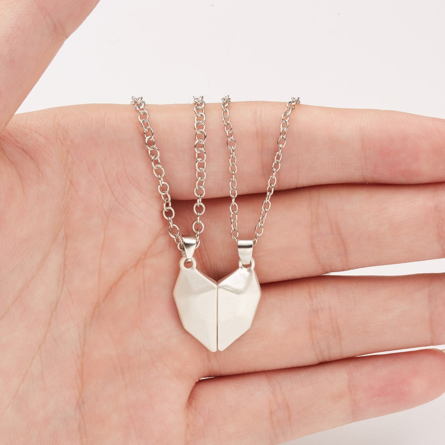 Magnetic  Astronaut Lovers Heart Pendant