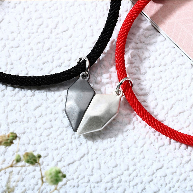 Magnetic  Astronaut Lovers Heart Pendant