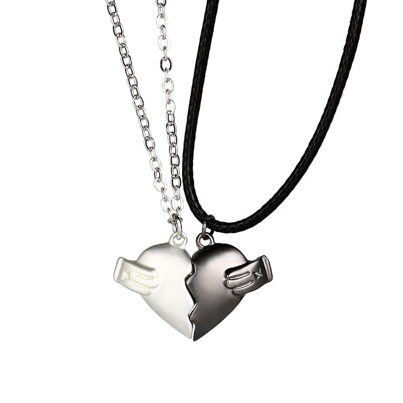 Magnetic  Astronaut Lovers Heart Pendant