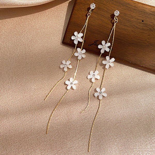 New Korean Style Long Daisy Flower Earrings