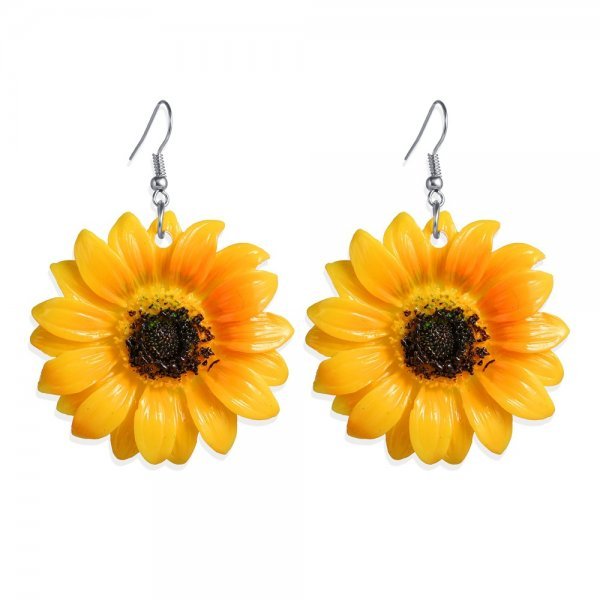 New Korean Style Long Daisy Flower Earrings