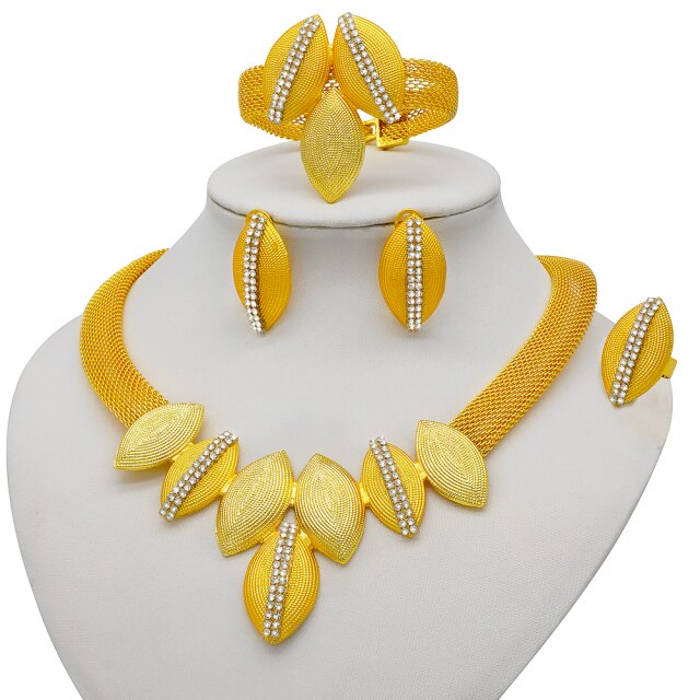 African Bridal  Necklace Bracelet earrings ring set