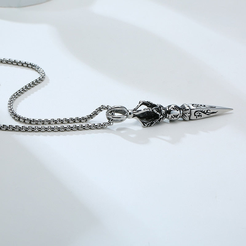 STAINLESS STEEL TIBETAN BUDDHIST PROTECTION PENDANT