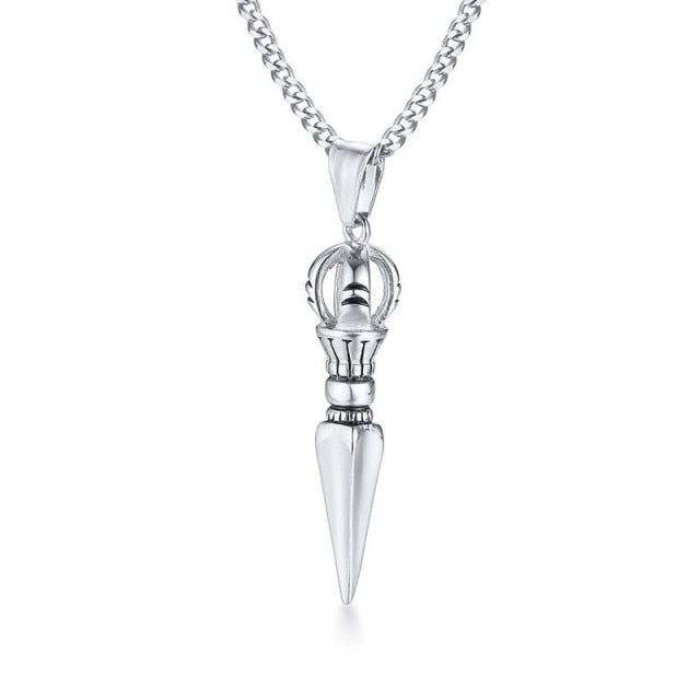 STAINLESS STEEL TIBETAN BUDDHIST PROTECTION PENDANT