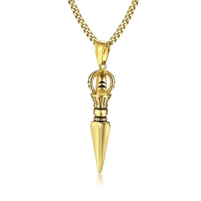 STAINLESS STEEL TIBETAN BUDDHIST PROTECTION PENDANT