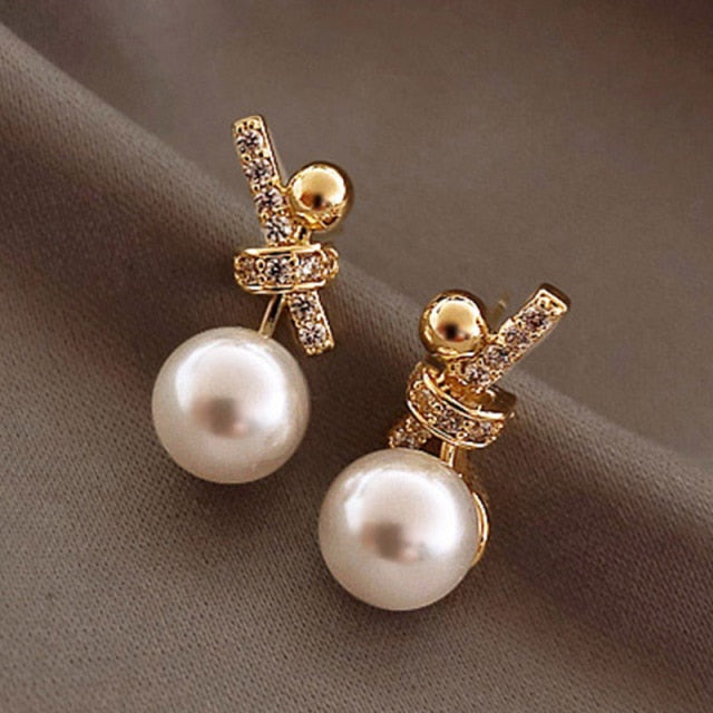 Women Trendy Crystal Love Heart  Korean Earring