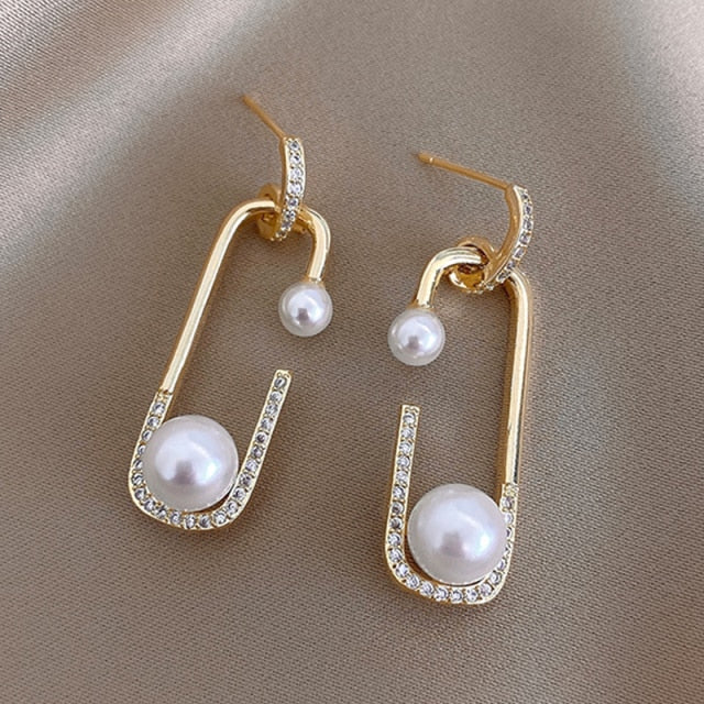 Women Trendy Crystal Love Heart  Korean Earring