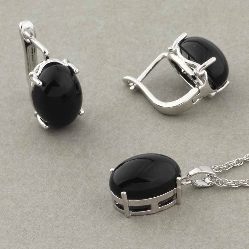 Rose Gold Color Pendant Necklace and Earrings Fashion Jewelry Sets