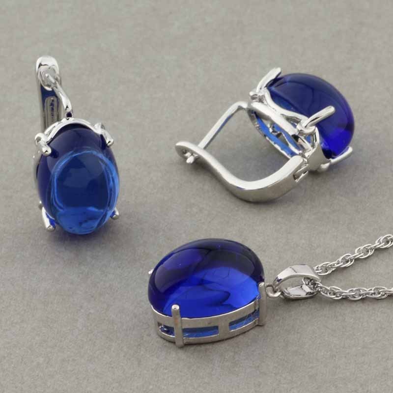 Rose Gold Color Pendant Necklace and Earrings Fashion Jewelry Sets