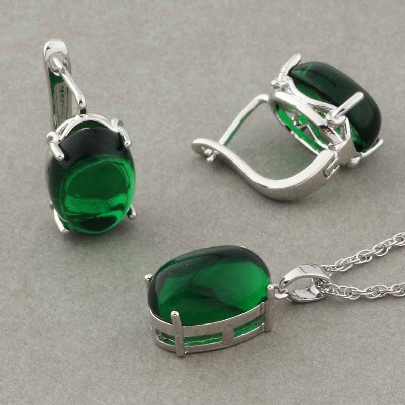 Rose Gold Color Pendant Necklace and Earrings Fashion Jewelry Sets
