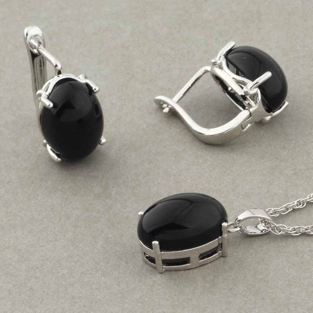 Rose Gold Color Pendant Necklace and Earrings Fashion Jewelry Sets