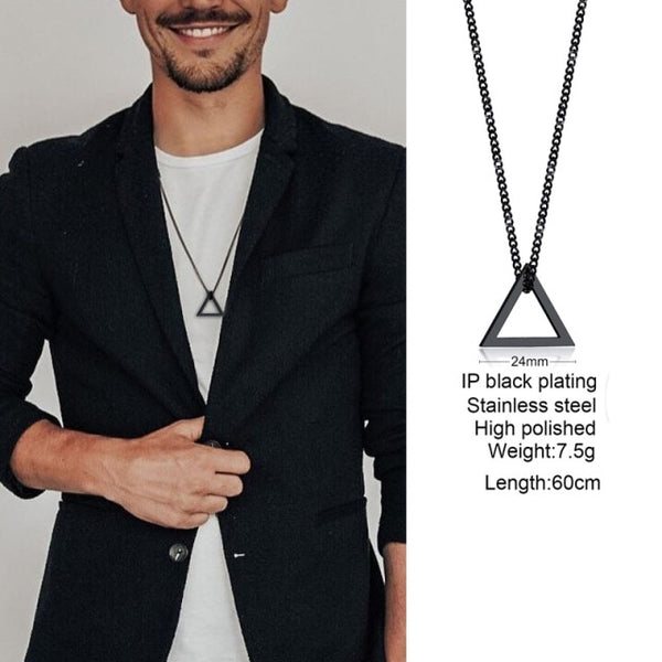Interlocking Square Triangle Male Pendant