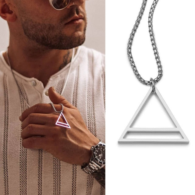 Interlocking Square Triangle Male Pendant