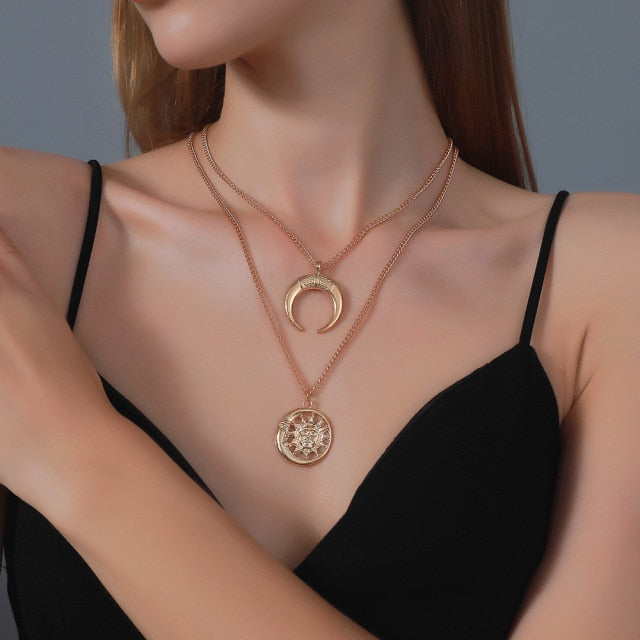 Retro Portrait Exaggerated Thick Chain Necklace