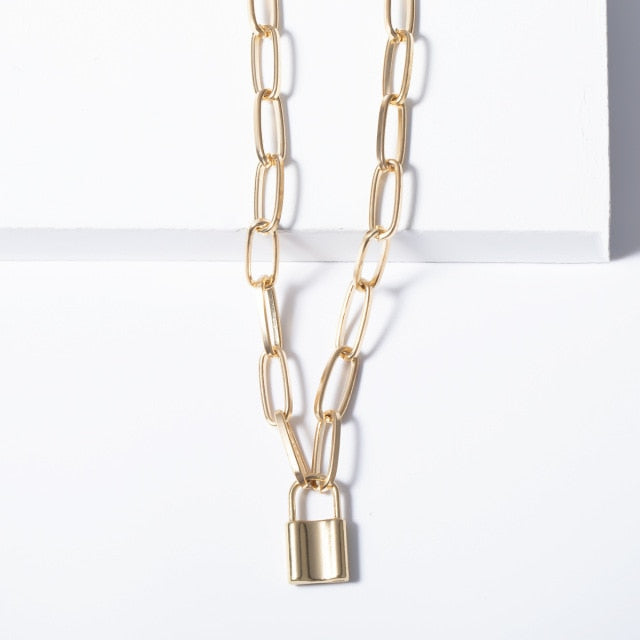 Retro Portrait Exaggerated Thick Chain Necklace