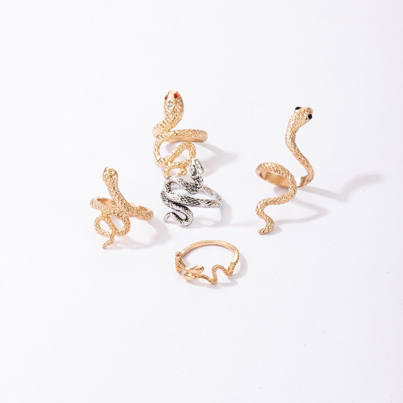 Bohemian Snake Joint Ring Sets for Women