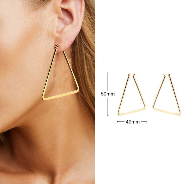 Square Geometric Rectangle Hoop Earrings