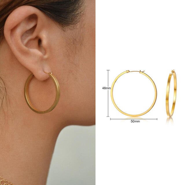 Square Geometric Rectangle Hoop Earrings