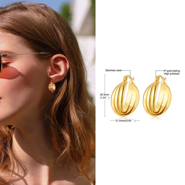 Square Geometric Rectangle Hoop Earrings