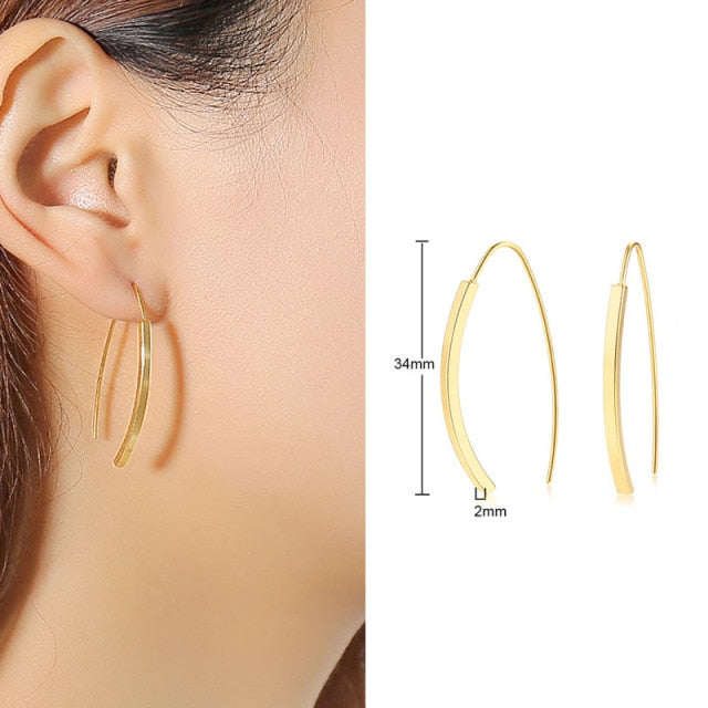 Square Geometric Rectangle Hoop Earrings