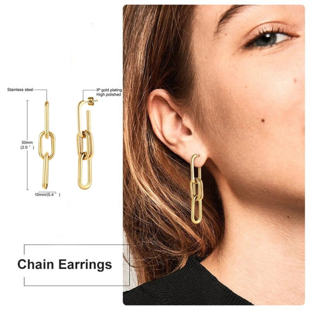 Square Geometric Rectangle Hoop Earrings