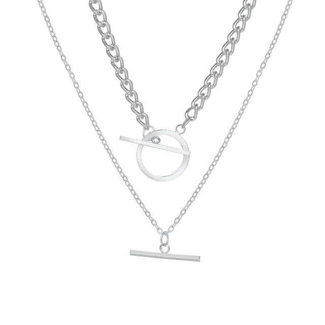 Thick Chain Toggle Clasp Gold Necklaces