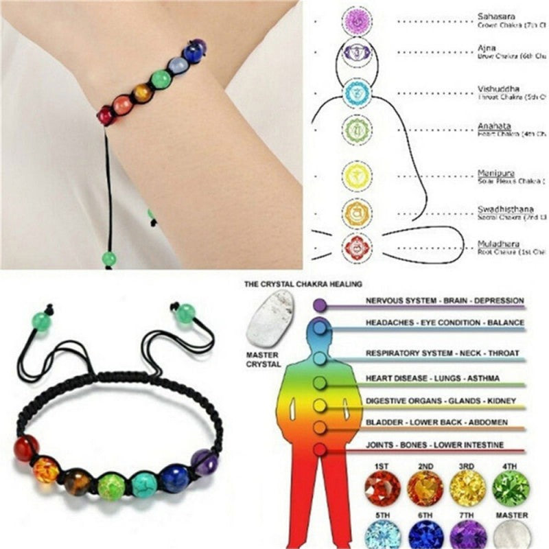 Natural 7 Chakra Bead Stone Bracelets for Women