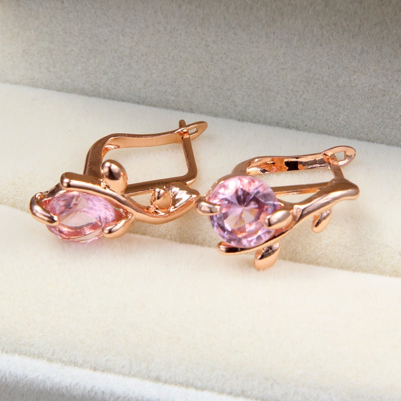 Elegant Gold Color Austrian Crystal Jewelry Set
