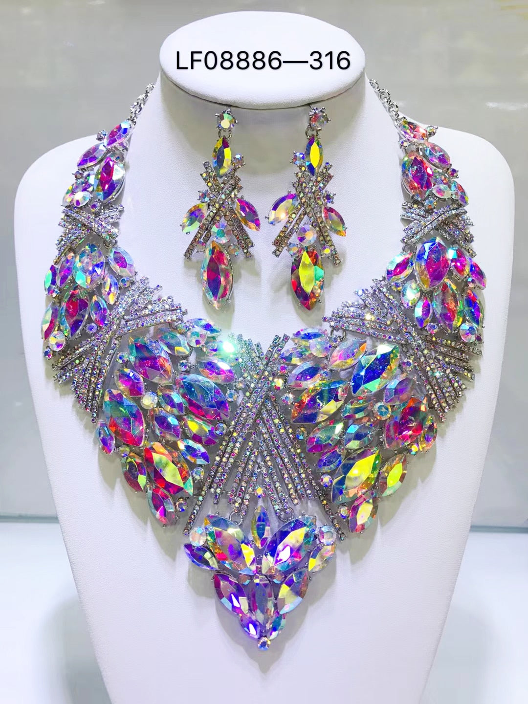 Dubai 24k Gold Big  Women Wedding Long Necklace Ethiopian Set