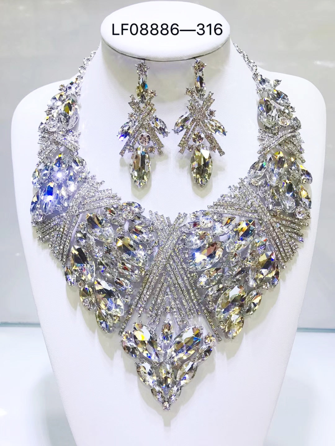 Dubai 24k Gold Big  Women Wedding Long Necklace Ethiopian Set